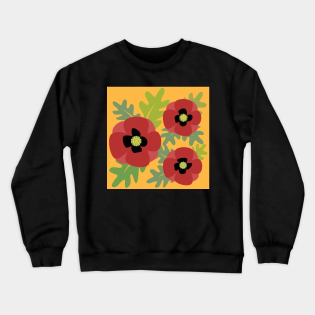 Poppies Crewneck Sweatshirt by marina63